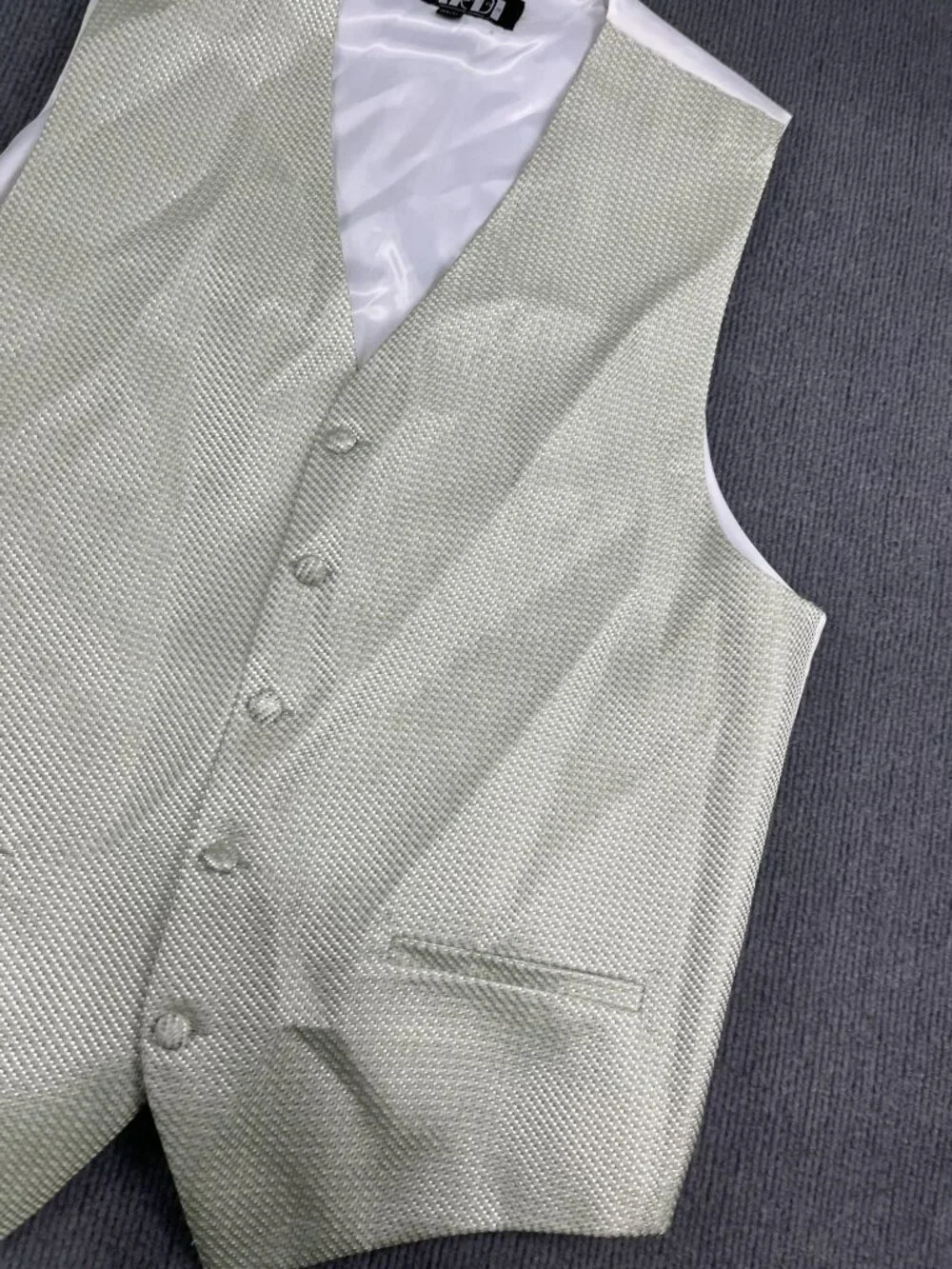 Cardi Collection Mens Silver Textured Formal Vest XLL